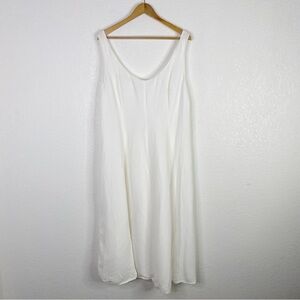Vince White Linen Blend Sleeveless Swing Dress